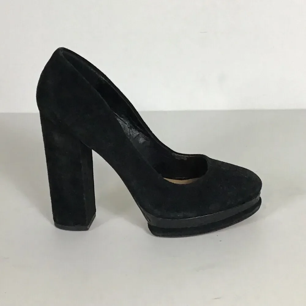 Dolce Vita women Platform Suede pumps Sz. 7.5 EUC Black Sexy Platform trendy